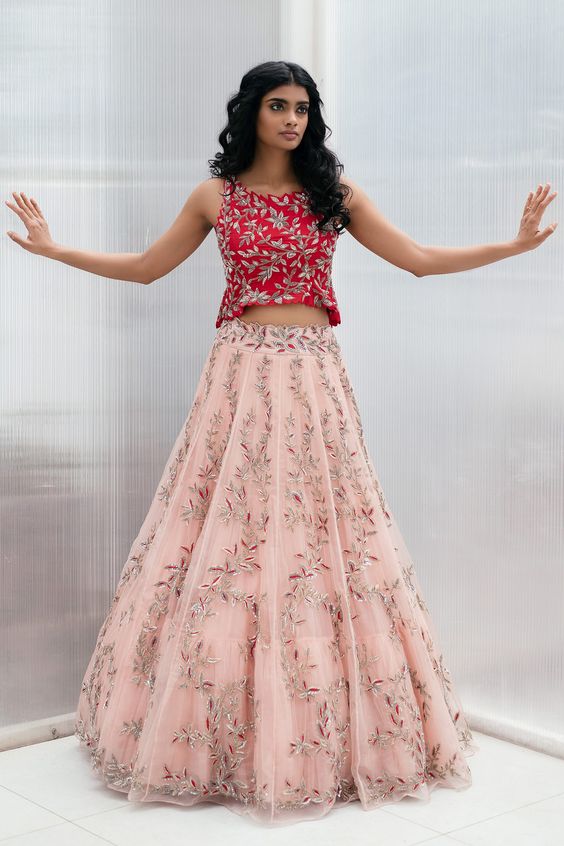 crop top with lehenga