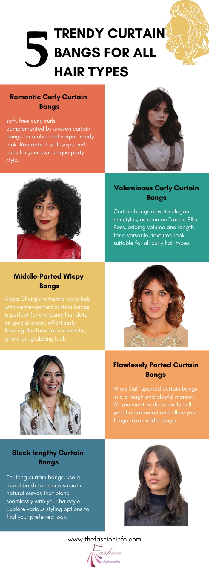 5 Trendy Curtain Bangs For All Hair Types