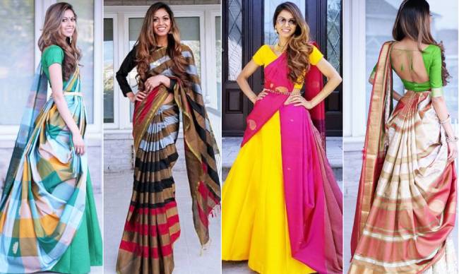 How to drape a saree as a dress